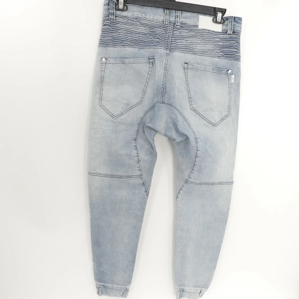 Nena & Pasadena Skinny Fit Distressed Light Wash Blue Jeans‎ Men's 34 34x30